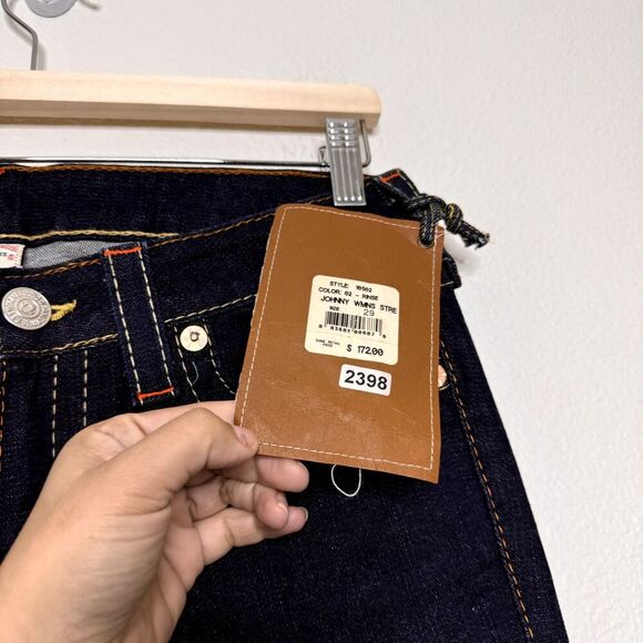 True Religion Jeans SZ 29 Low Rise Blue Johnny Kick Flare Stretch DEADSTOCK Y2K - Picture 7 of 11